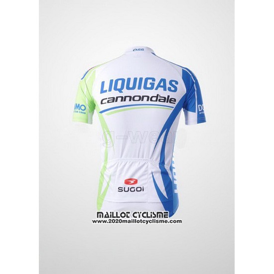 2011 Maillot Ciclismo Liquigas Cannondale Blanc et Vert Manches Courtes et Cuissard